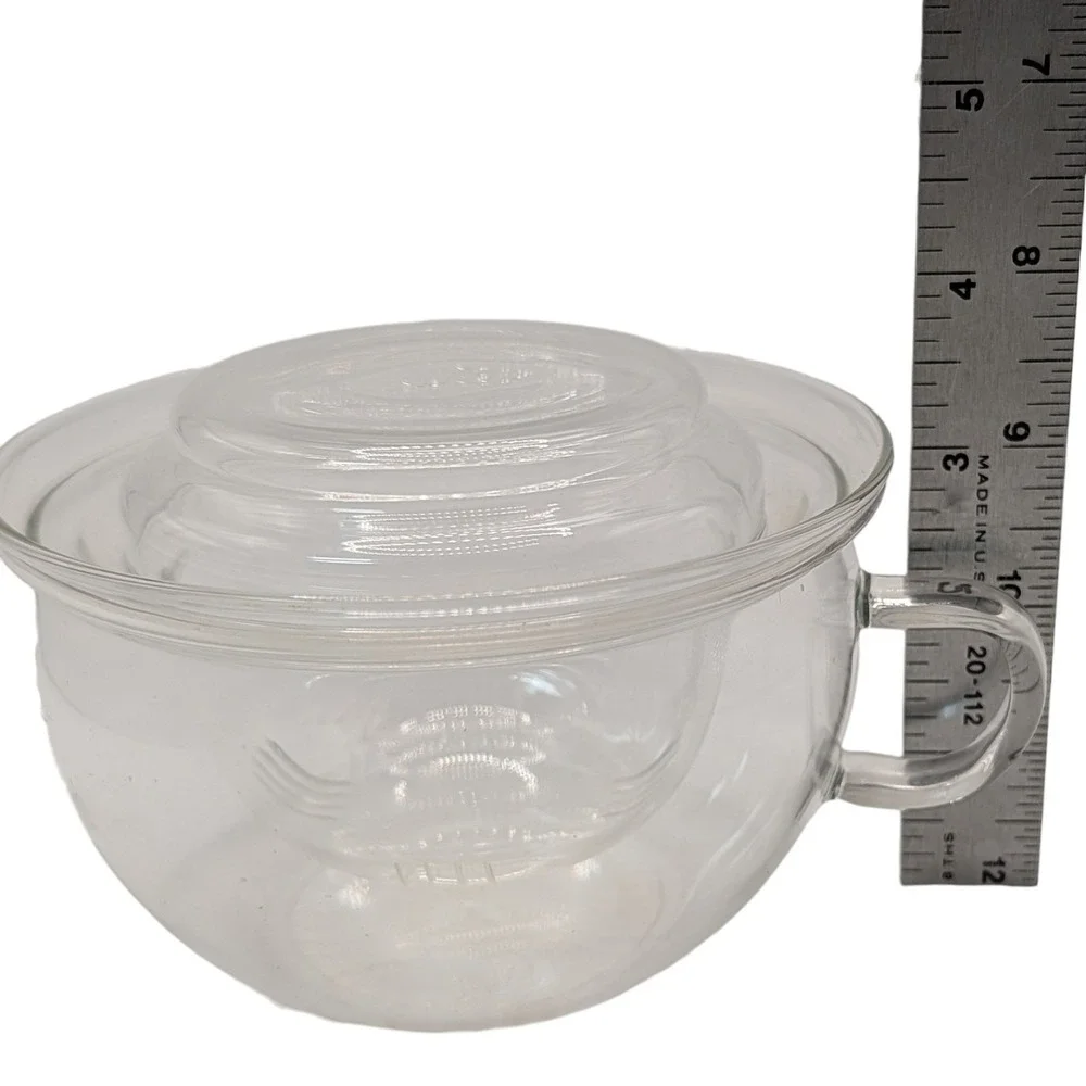 Jenaer Glas Tea For One Clear Borosilicate Bauhaus Three Piece Set Germany